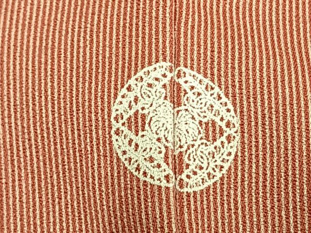 平和屋着物▽江戸小紋 単衣 万筋 ピンク色×白色 正絹 逸品 AABB2155fy