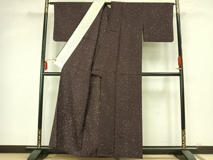 平和屋着物▽上質な小紋 単衣 箔散らし文 正絹 逸品 AABB2147fy
