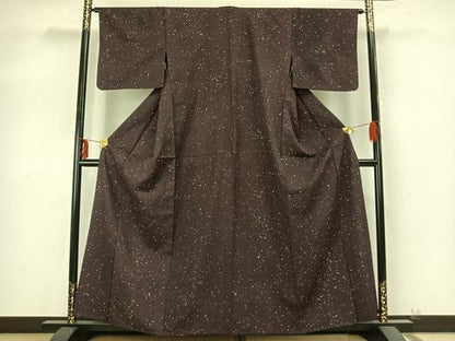 平和屋着物▽上質な小紋 単衣 箔散らし文 正絹 逸品 AABB2147fy