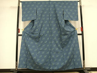 平和屋着物▽上質な紬 単衣 縞 正絹 逸品 未使用 AABB2142fy