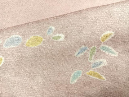 平和屋着物●訪問着　絞り　刺繍　草花文　金彩　正絹　逸品　未使用　AABB3642ph