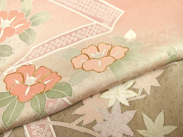 平和屋着物●訪問着　友禅　駒刺繍　松竹梅　暈し染め　金彩　正絹　逸品　AABB3653ph