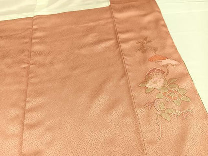 平和屋着物●訪問着　友禅　駒刺繍　松竹梅　暈し染め　金彩　正絹　逸品　AABB3653ph