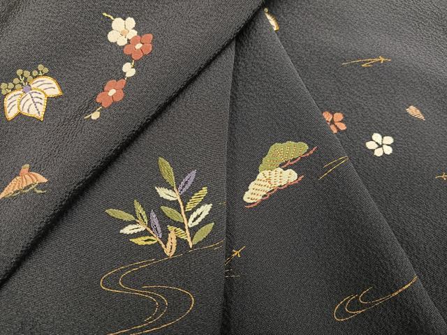 平和屋着物●訪問着 駒刺繍 松竹梅 金糸 正絹 逸品 AABB4323ph