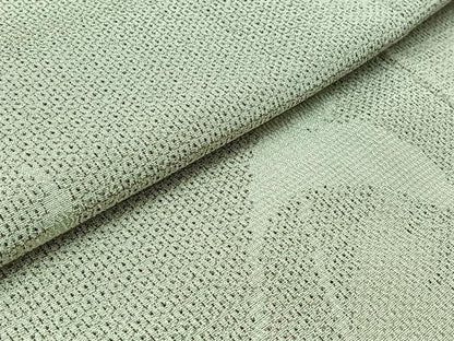 平和屋着物▽本塩沢 単衣 110亀甲 舞葉文 正絹 逸品 AABB3595jh