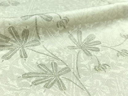 平和屋着物▽上質な小紋 単衣 花鳥文 蝶 金銀彩 正絹 逸品 AABB3589jh