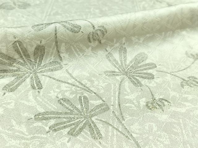 平和屋着物▽上質な小紋 単衣 花鳥文 蝶 金銀彩 正絹 逸品 AABB3589jh