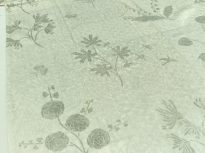 平和屋着物▽上質な小紋 単衣 花鳥文 蝶 金銀彩 正絹 逸品 AABB3589jh