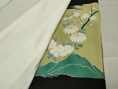 平和屋着物■豪華黒留袖 刺繍 鳳凰草花文 暈し染め 金彩 正絹 逸品 CAAY6537gh