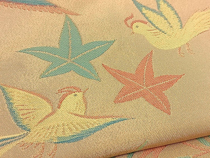 平和屋着物●織物一筋名門 織悦 全通柄 本袋帯 動物花文 金糸 正絹 逸品 BAAU9168yc