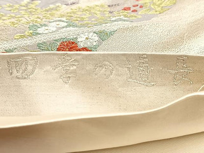 平和屋着物◎六通柄袋帯　唐織　四季の道長　正絹　逸品　BAAU9324yc