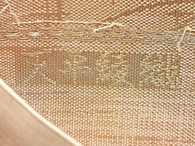 平和屋着物◎六通柄袋帯 破れ色紙文 天平綾織 金銀糸 正絹 逸品 BAAU9320yc