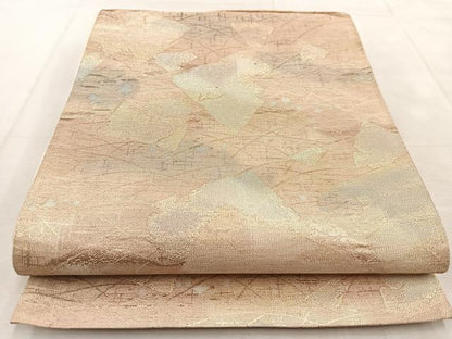 平和屋着物◎六通柄袋帯 破れ色紙文 天平綾織 金銀糸 正絹 逸品 BAAU9320yc