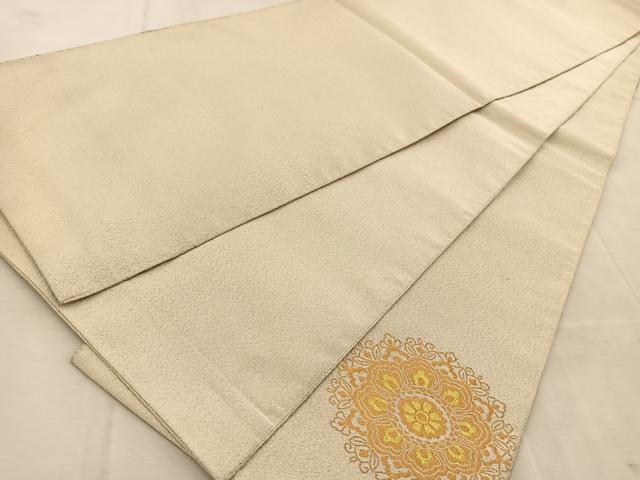 平和屋着物◎太鼓柄袋帯　綴れ　正倉院花文　金糸　正絹　逸品　BAAU9343yc