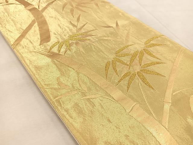 平和屋着物◎六通柄袋帯　笹竹文　金糸　正絹　逸品　BAAU9363yc