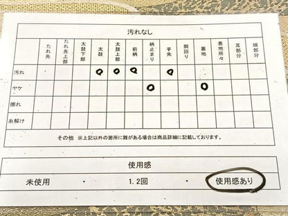 平和屋着物◎六通柄袋帯　エ霞文　金糸　正絹　逸品　BAAU9360yc