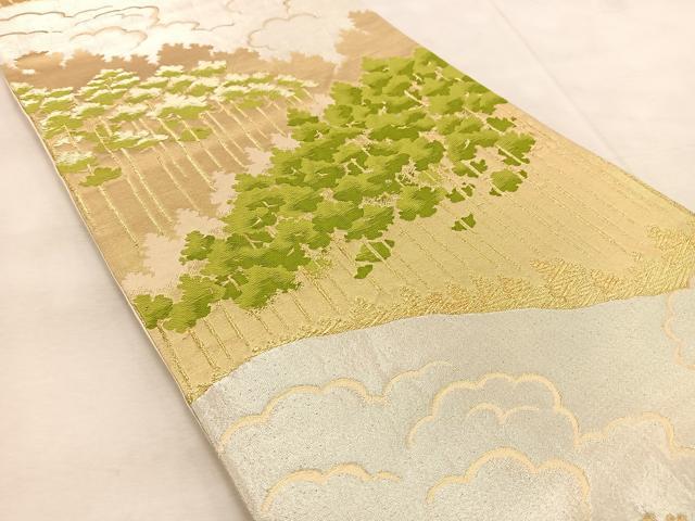 平和屋着物◎六通柄袋帯　唐織　樹林文　金銀糸　正絹　逸品　BAAU9436yc