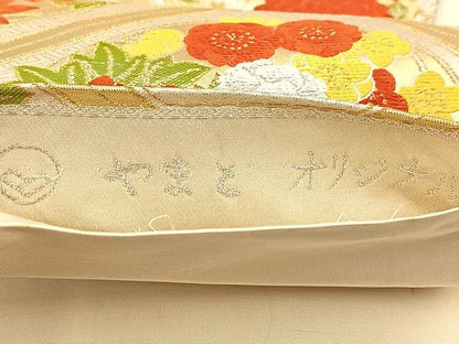 平和屋着物◎六通柄袋帯　唐織　蜀江花文　金銀糸　やまとオリジナル　正絹　逸品　BAAU9616yc