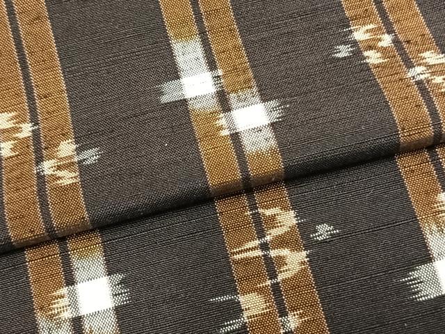 平和屋着物▽上質な紬 単衣 琉球絣 正絹 逸品 AABB2197fy