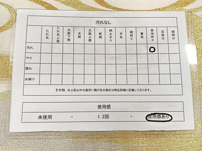 平和屋着物◎六通柄袋帯　綴織　流水霞文　金銀糸　正絹　逸品　CAAY3904xi