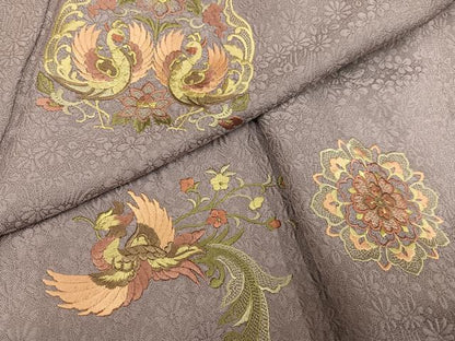 平和屋着物●訪問着　刺繍　鳳凰花文　正絹　逸品　AABB4386ph