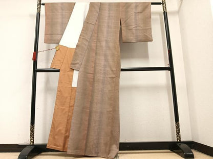 平和屋着物●上質な紬 間道 正絹 逸品 AABB4388ph