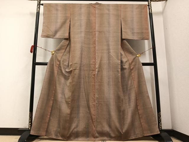平和屋着物●上質な紬 間道 正絹 逸品 AABB4388ph