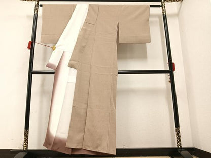 平和屋着物●お召　間道　正絹　逸品　AABB4387ph
