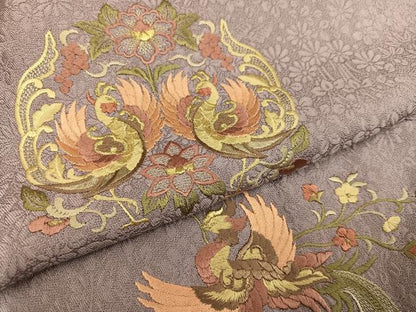 平和屋着物●訪問着　刺繍　鳳凰花文　正絹　逸品　AABB4386ph