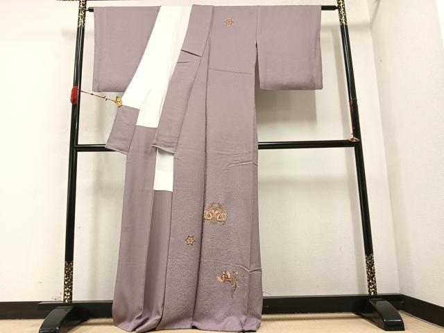 平和屋着物●訪問着　刺繍　鳳凰花文　正絹　逸品　AABB4386ph