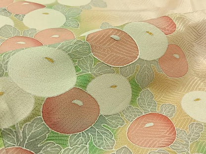 平和屋着物▽訪問着 単衣 刺繍 草花文 暈し染め 正絹 逸品 AABB4513jh