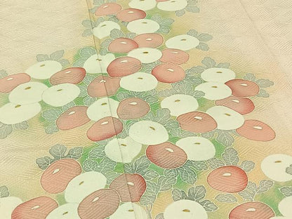 平和屋着物▽訪問着 単衣 刺繍 草花文 暈し染め 正絹 逸品 AABB4513jh