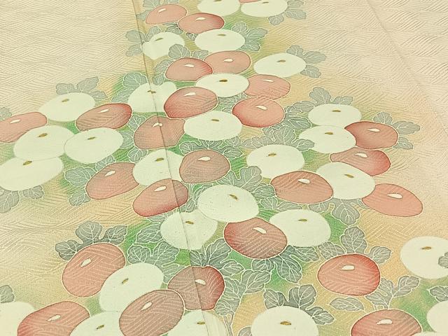 平和屋着物▽訪問着 単衣 刺繍 草花文 暈し染め 正絹 逸品 AABB4513jh