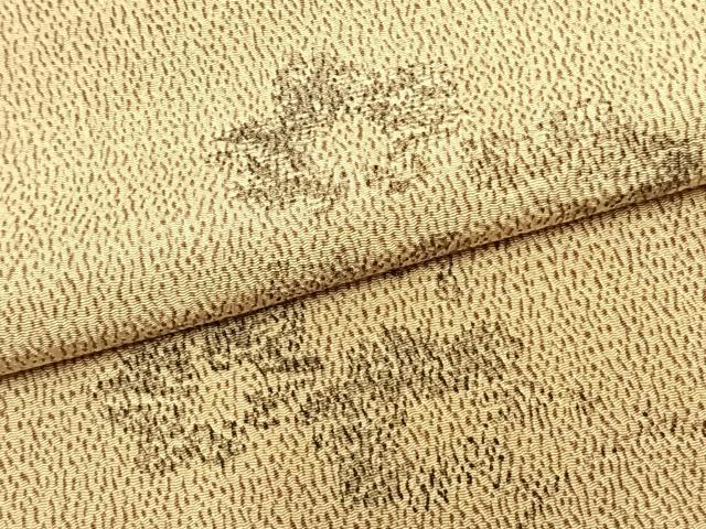 平和屋着物▽訪問着 単衣 手描き 枝花文 鬼しぼ縮緬 正絹 逸品 AABB2233fy