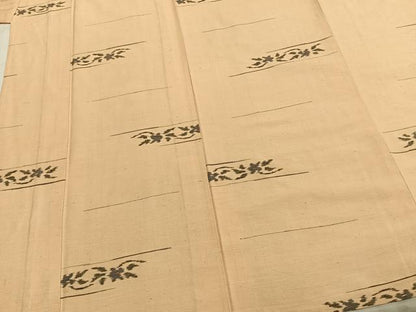 平和屋着物▽上質な紬 単衣 草花文 正絹 逸品 AABB2237fy