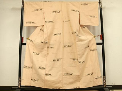 平和屋着物▽上質な紬 単衣 草花文 正絹 逸品 AABB2237fy