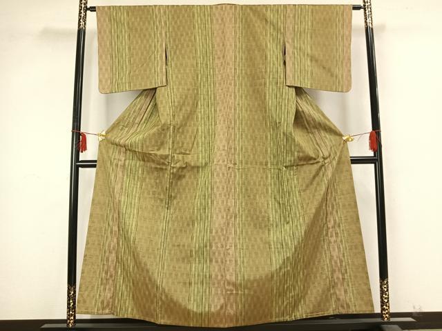 平和屋着物▽上質な紬 単衣 立涌文 正絹 逸品 AABB2253fy