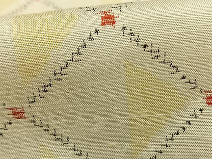 平和屋着物▽上質な紬 単衣 菱文 正絹 逸品 AABB2269fy