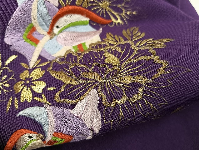 平和屋着物●女性　行灯袴　総刺繍　鴛鴦花文　金彩　逸品　BAAV0967mz