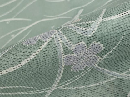 平和屋着物＊夏物　小紋　絽　芝花文　暈し染め　洗える着物　AABB0633st