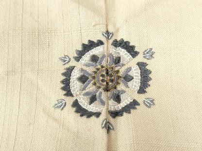 平和屋着物●訪問着 紬地 花唐草文 金彩 正絹 逸品 CAAW8358yc