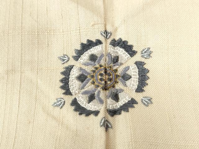平和屋着物●訪問着 紬地 花唐草文 金彩 正絹 逸品 CAAW8358yc