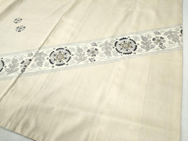 平和屋着物●訪問着 紬地 花唐草文 金彩 正絹 逸品 CAAW8358yc
