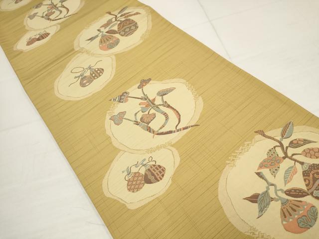 平和屋着物◎全通柄袋帯　成り物　正絹　逸品　AABB4593wj