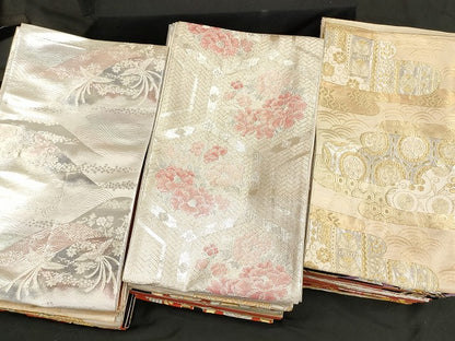 平和屋本店■袋帯 西陣 まとめて100点 鳳凰 鶴 蝶 更紗 花柄 宝相華 佐賀錦 金銀糸 など 着用可能多数 未使用品あり 全て正絹 se3696