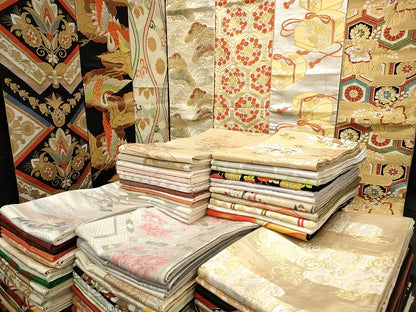 平和屋本店■袋帯 西陣 まとめて100点 鳳凰 鶴 蝶 更紗 花柄 宝相華 佐賀錦 金銀糸 など 着用可能多数 未使用品あり 全て正絹 se3696