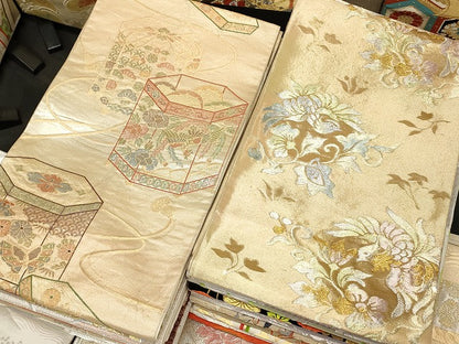 平和屋本店■袋帯 西陣 まとめて100点 鳳凰 鶴 蝶 更紗 花柄 宝相華 佐賀錦 金銀糸 など 着用可能多数 未使用品あり 全て正絹 se3696