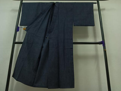 平和屋着物▽男性 紬 単衣 縞 正絹 逸品 AABB5234jh