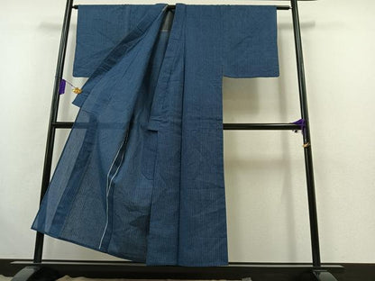 平和屋着物▽男性 紬 単衣 変わり市松文様 AABB5235jh