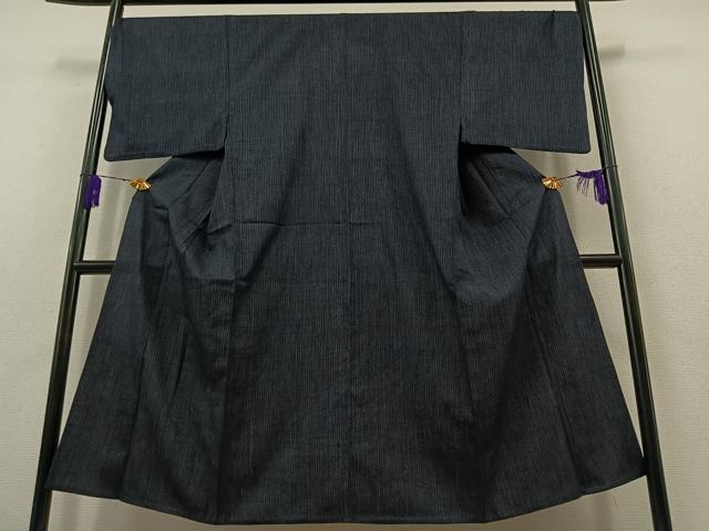 平和屋着物▽男性 紬 単衣 縞 正絹 逸品 AABB5234jh